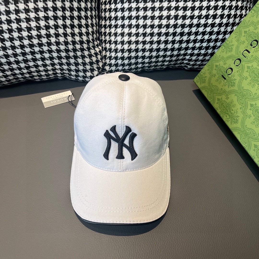 配盒子布袋NY&Gucci古奇合作款最新款原单棒球帽1:1开模订制重工刺绣细节可媲美专柜原版帆布料+头层