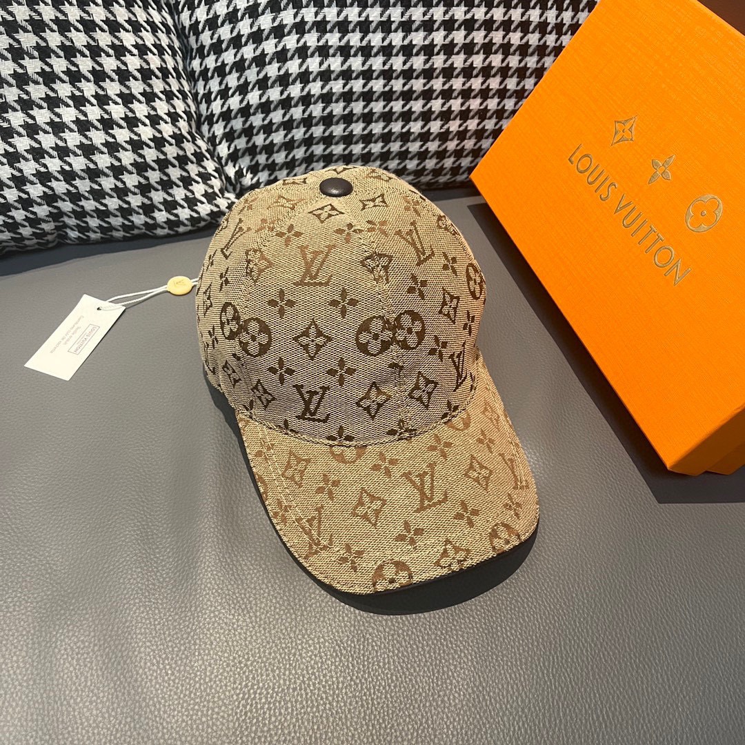 [LV Hats]Original canvas fabric, first layer of cowhide lightweight breathabil