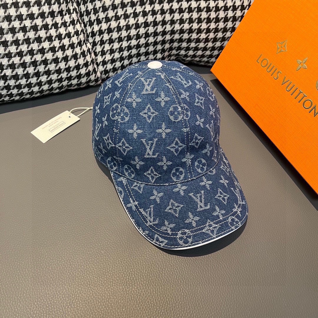 [LV Hats]LV Louis Vuitton new original single baseball cap LV Denim Jacquard C
