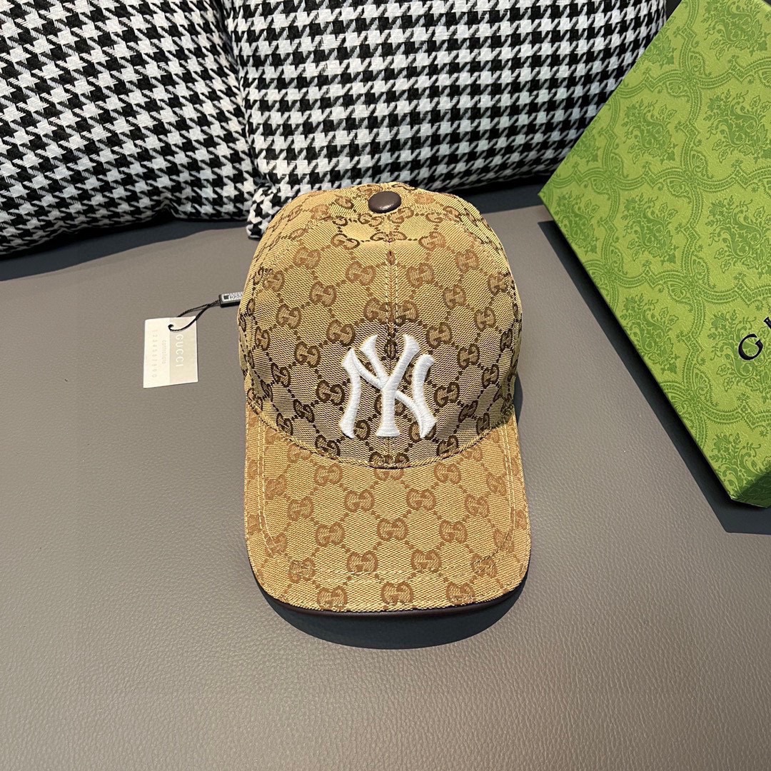 Gucci Hats Baseball Cap Embroidery Unisex Canvas Cowhide