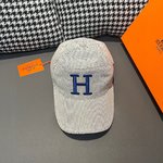 Hermes Hats Baseball Cap Canvas Cowhide Fashion
