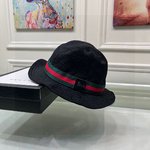 Top quality Fake
 Gucci Hats Bucket Hat Green Red Canvas Cowhide Fashion