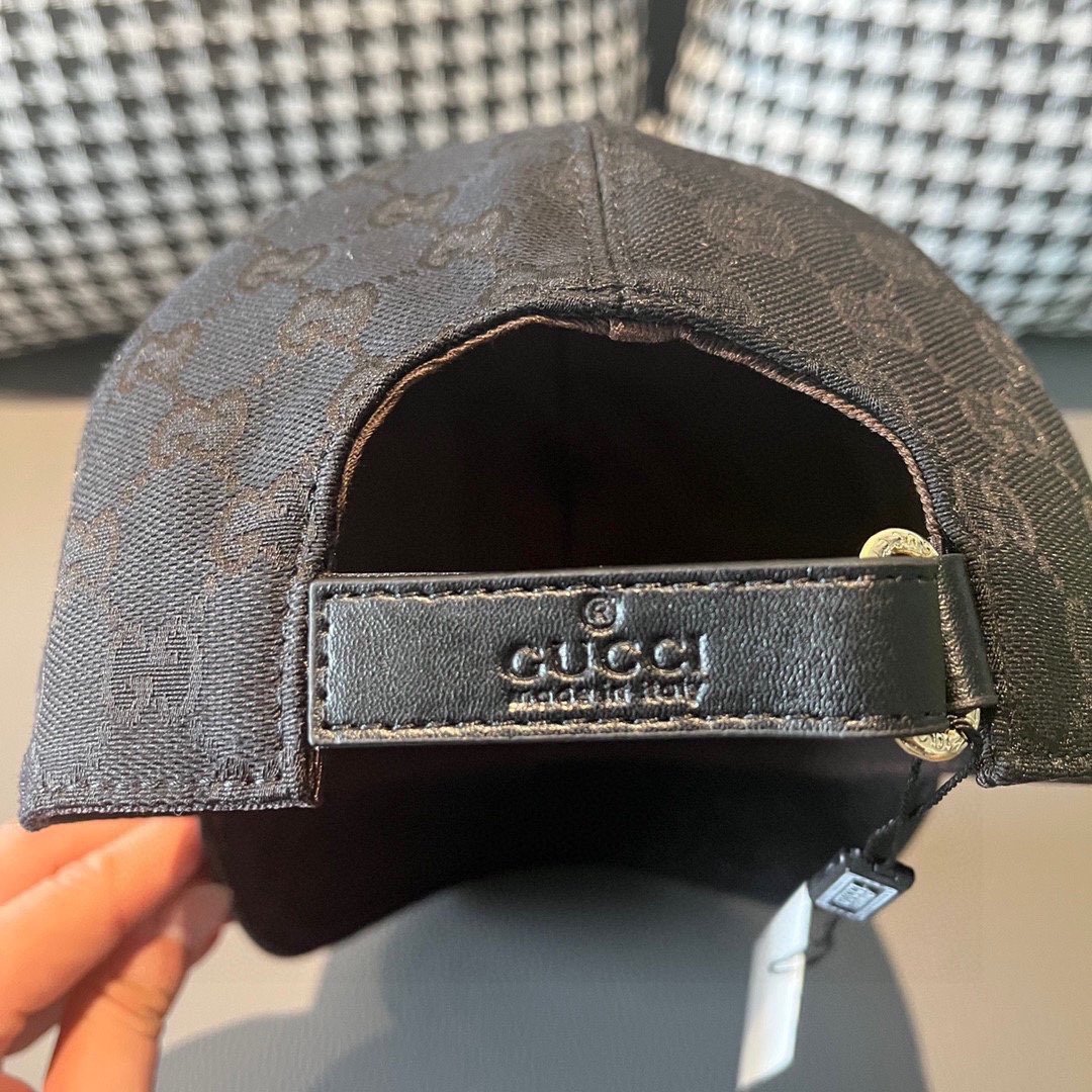 新款出货！配盒子布袋Gucci古奇最新款原单棒球帽Gucci小刺绣专柜1:1开模订制最高版本原版帆布料+