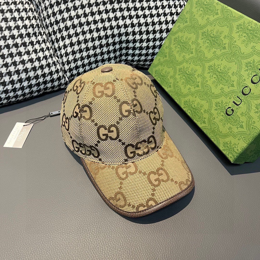 配包装布袋Gucci古奇新款原单棒球帽大双G专柜1:1开模订制完美对花原版帆布面料+头层牛皮轻盈透气！基