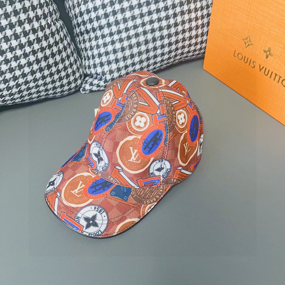 Con caja y bolsa de tela, gorra de béisbol nueva de LV Louis Vuitton, réplica 1:1 de la tienda oficial, lona original +…