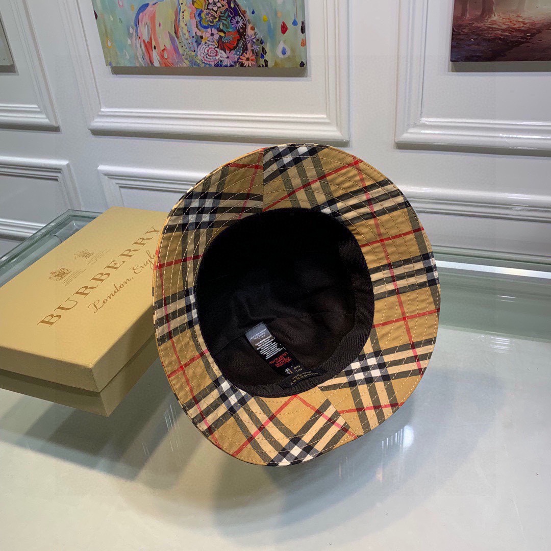 唯一对版质量出货Burberry巴宝莉原单渔夫帽专柜最新款1:1开模订制100%专柜尼龙面料轻盈透气对格