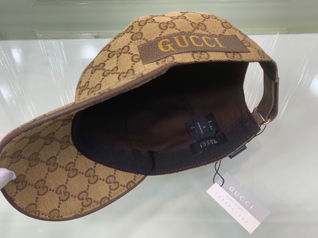 新款到货！配包装布袋Gucci古奇新款原单棒球帽烫金织带专柜最新款1:1开模订制正版开模原版帆布料+头层