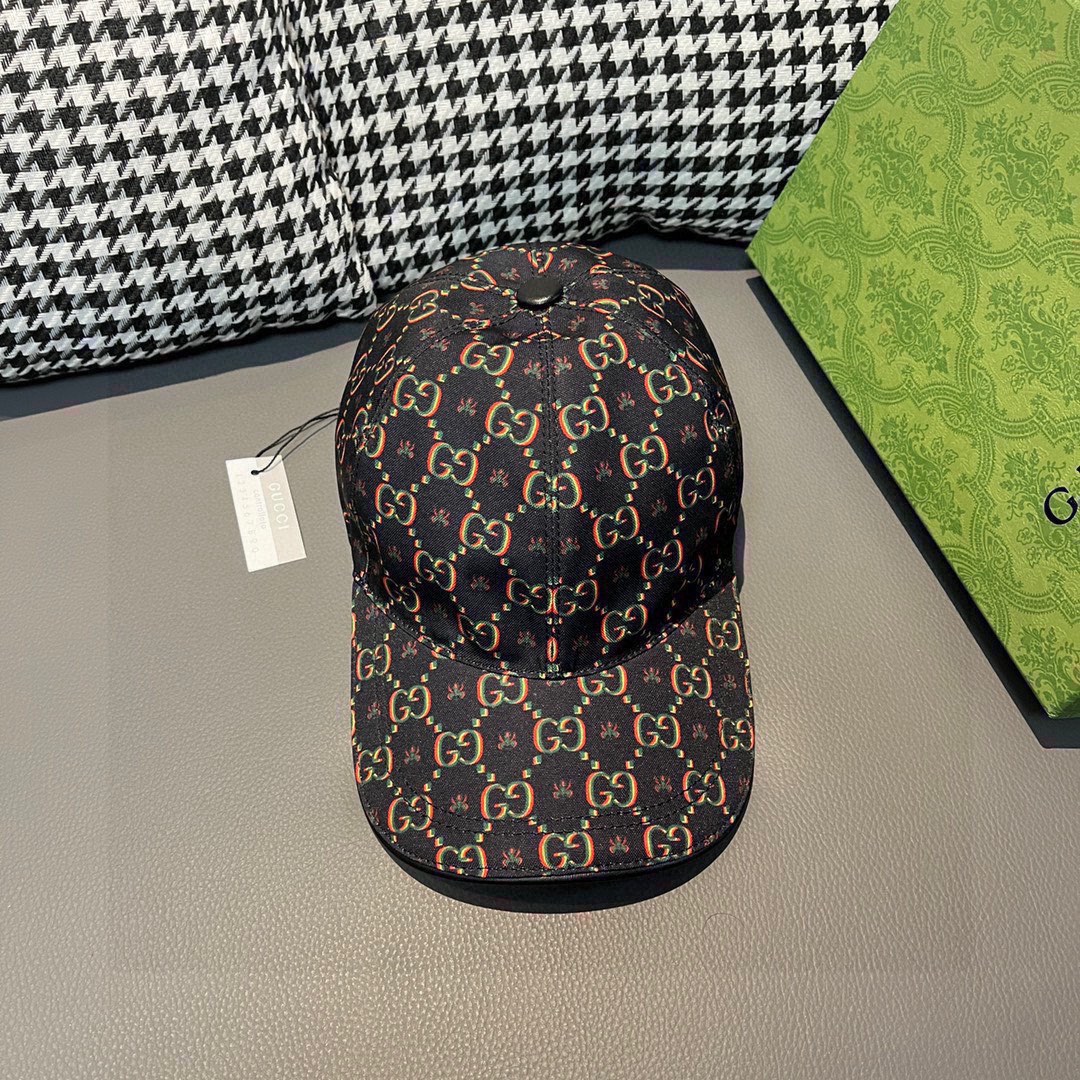 新款出货配盒子布袋Gucci古奇新款原单棒球帽双G昆虫印花专柜1:1进口帆布+头层牛皮代购热门男女可用百