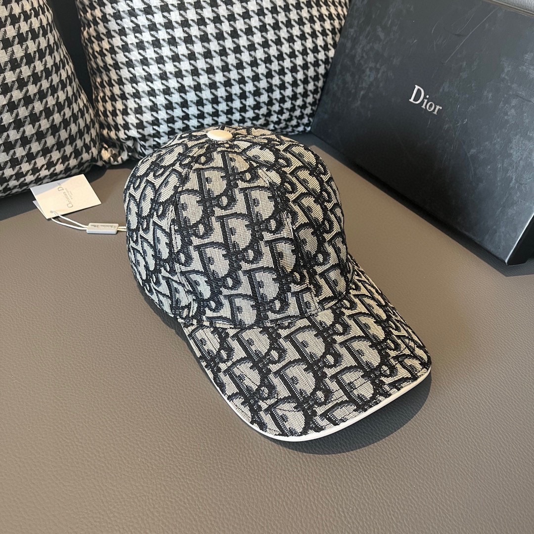 配盒子布袋Dior迪奥新款原单棒球帽Dior老花复古韵味十足专柜断货热门1:1开模订制原版帆布料+头层牛
