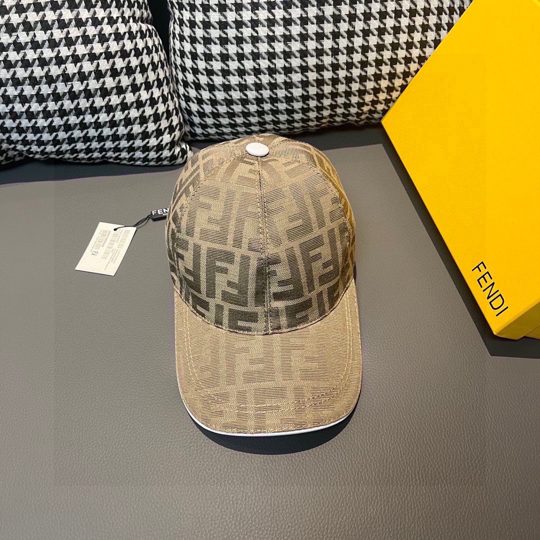 Fendi Sombreros Gorras Lona Cuero de vaca