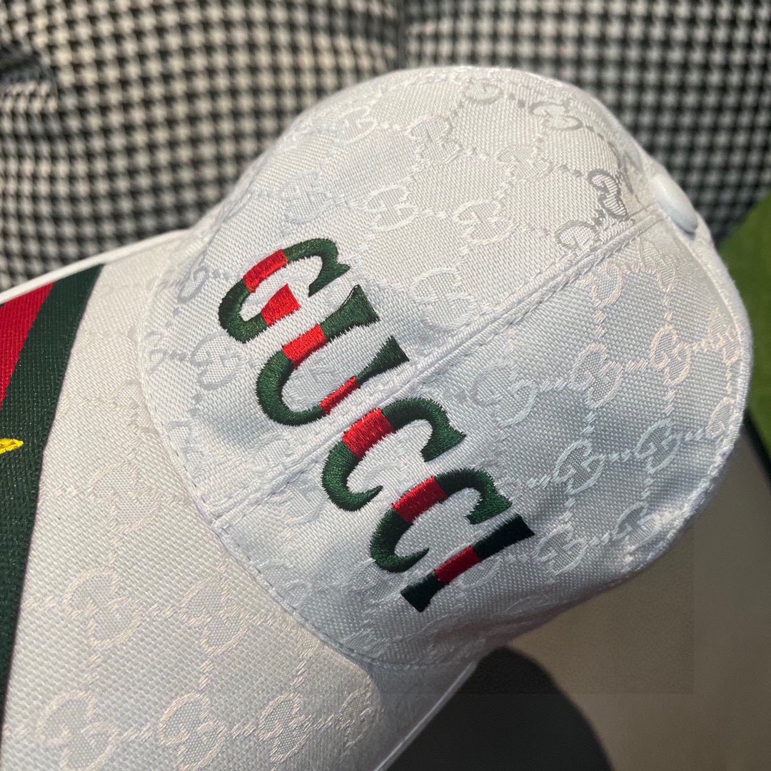 配盒子布袋Gucci古奇新款原单棒球帽1:1开模订制重工刺绣细节可媲美专柜原版帆布料+头层牛皮质量超赞！