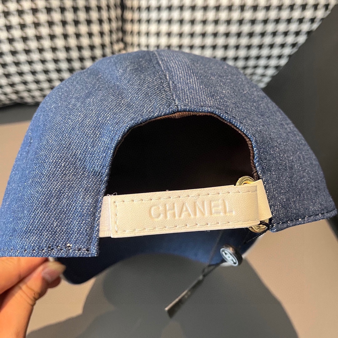 配盒子布袋Chanel香奈儿新款原单棒球帽牛仔双C刺绣,专柜1:1开模订制原版牛仔布料+头层牛皮轻盈透气