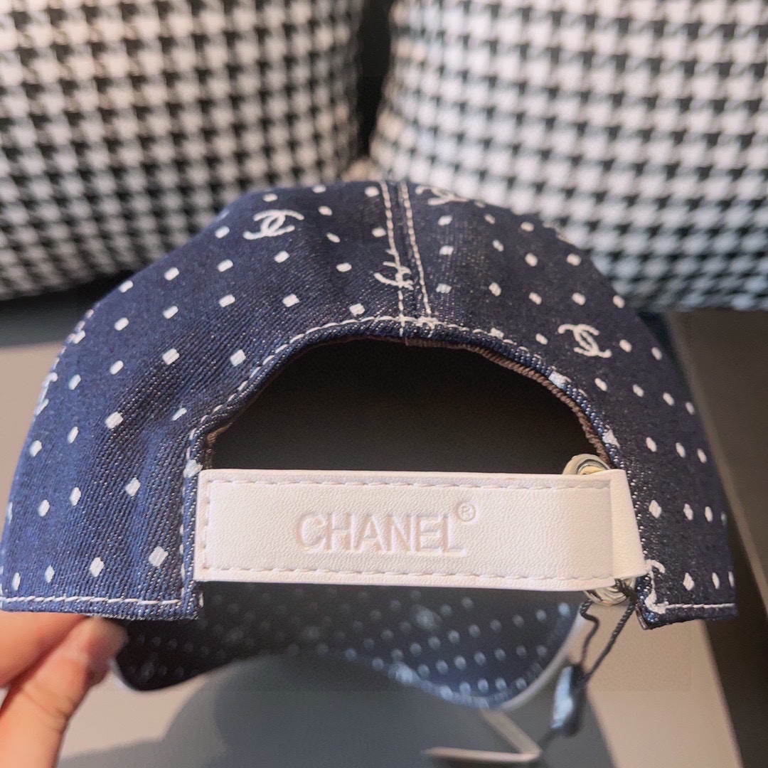 配盒子布袋Chanel香奈儿新款原单棒球帽牛仔小双C专柜1:1开模订制原版牛仔布料+头层牛皮轻盈透气！质