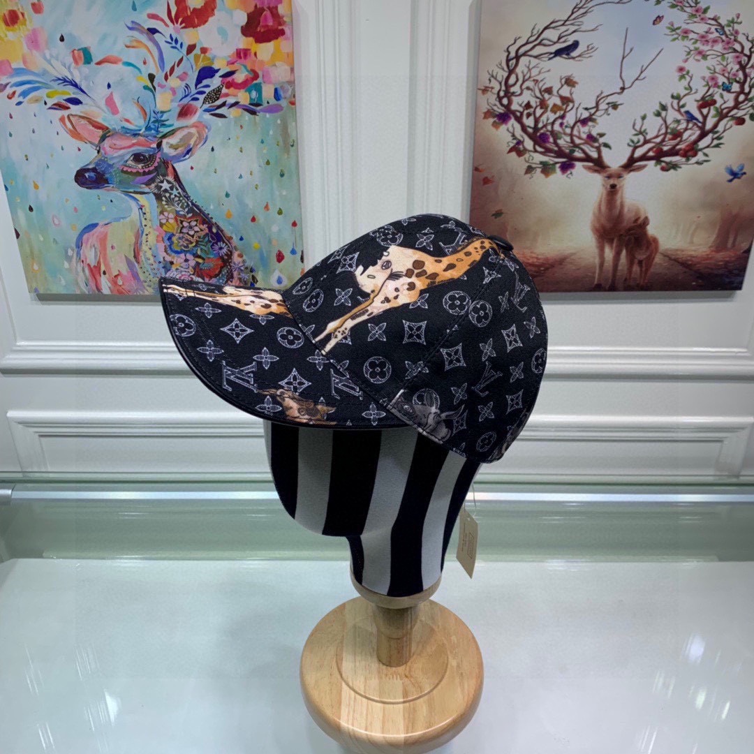 Con caja y bolsa de tela, gorra de béisbol original nueva LV Louis Vuitton, serigrafía de animales, molde personalizado…