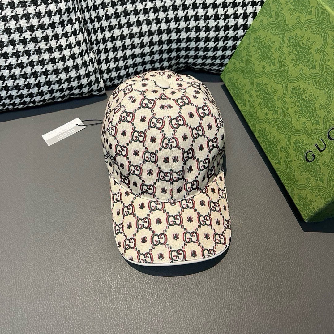 Nuevo lote con caja y bolsa de tela, gorra de béisbol original de Gucci, estampado de insectos doble G, réplica 1:1 de …