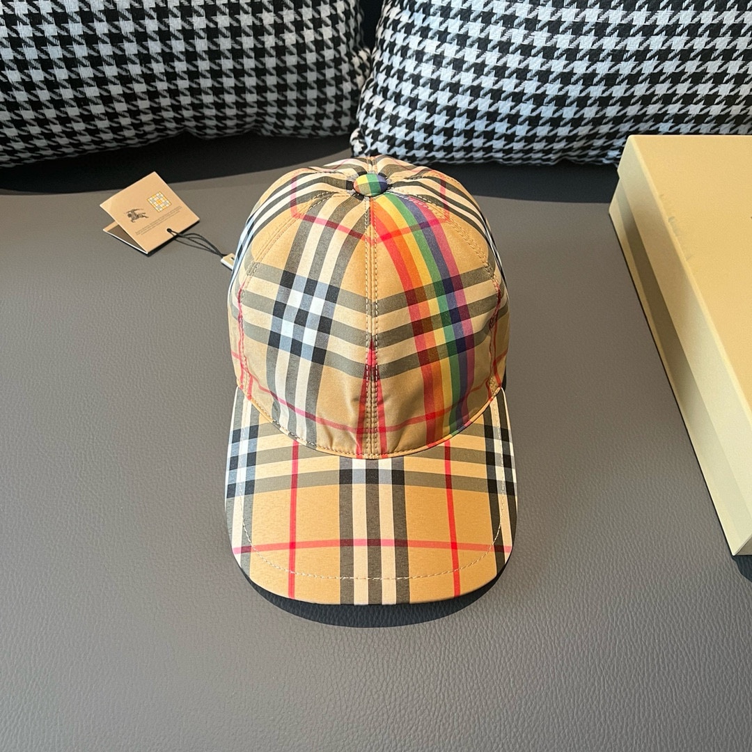 Burberry Chapéus Boné de Beisebol Malha Unissexo Algodão Couro de vaca Nylon