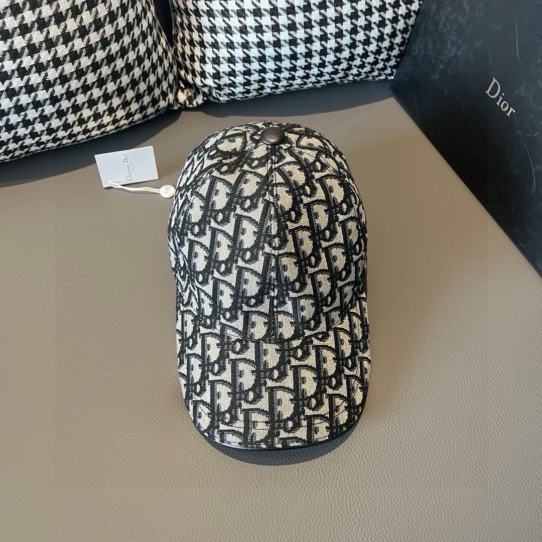 Con caja y bolsa de tela, Dior (迪奥) gorra de béisbol nueva original, estampado Dior, llena de encanto retro, popular ag…