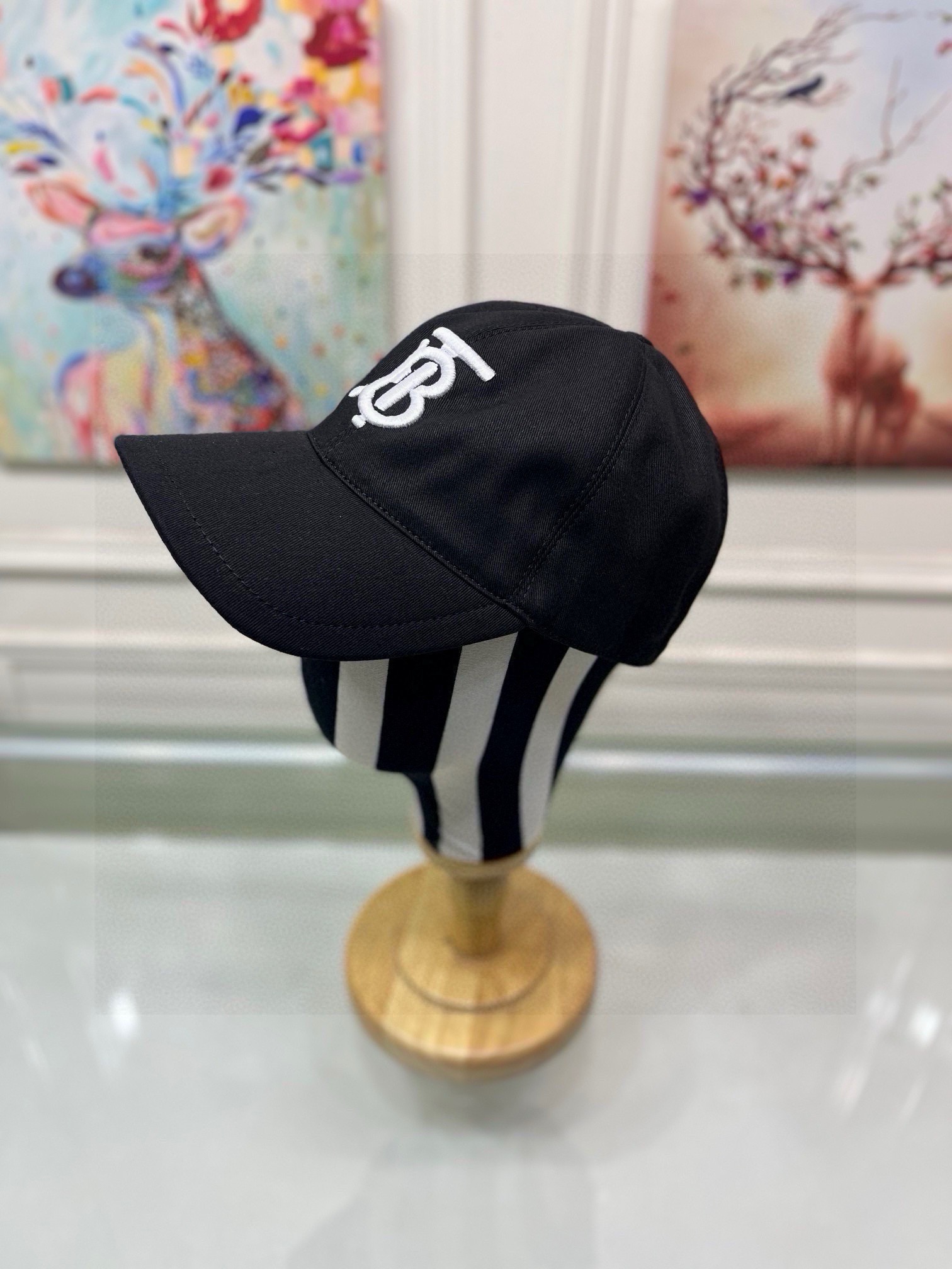 With box and cloth bag, Burberry boutique hot-selling original baseball cap, 1:1 mold customized, three-dimensional emb…