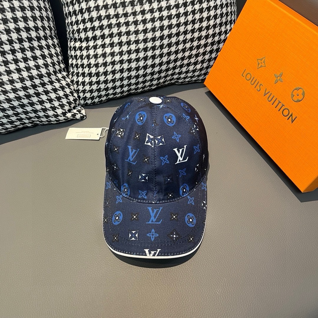 Con caja y bolsa de tela, gorra de béisbol nueva de imitación original LV (Louis Vuitton), molde personalizado 1:1 de b…