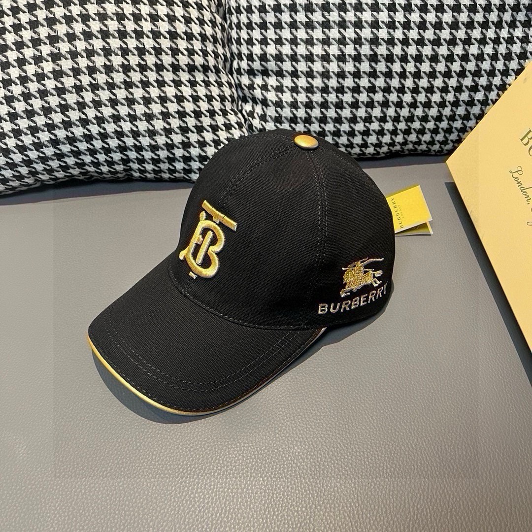 With box and cloth bag, Burberry new original baseball cap, 1:1 mold customized, new three-dimensional embroidery, exqu…