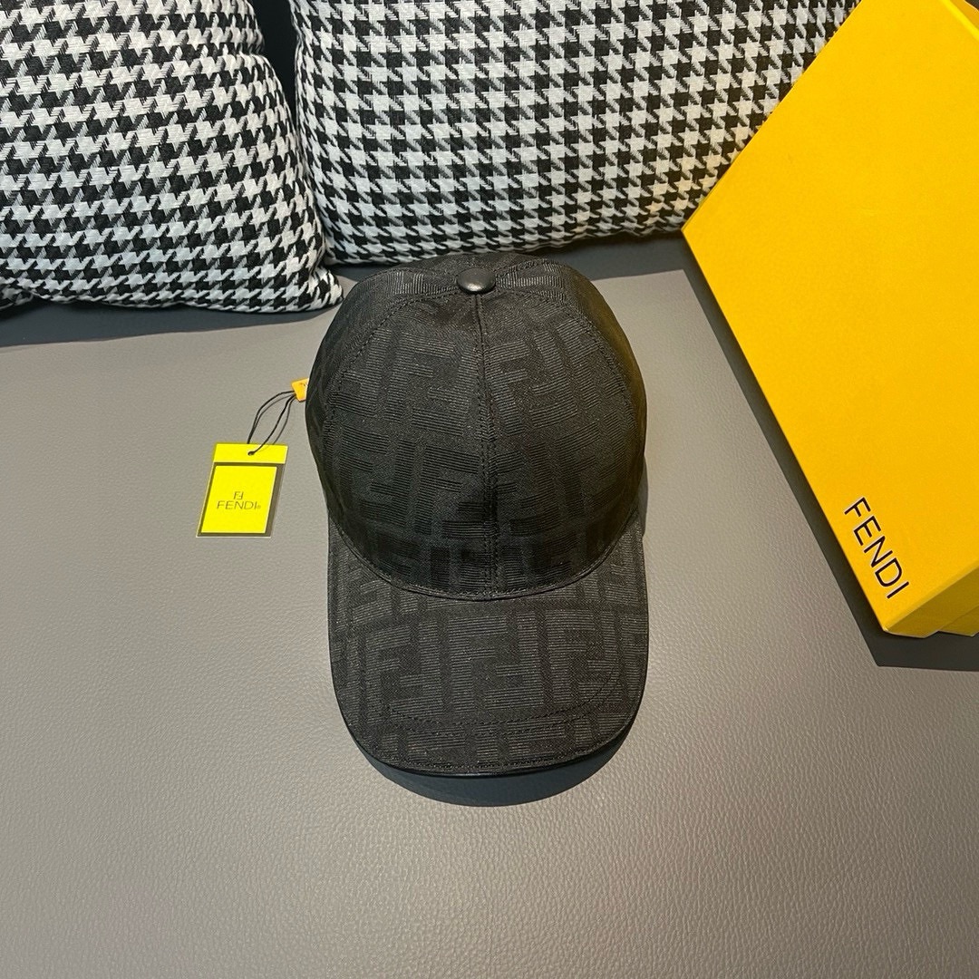 Fendi Hats Baseball Cap Canvas Cowhide