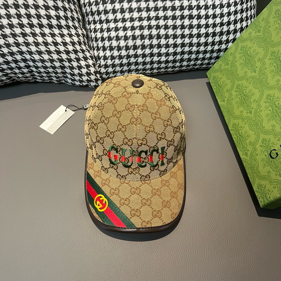 Gucci Hats Baseball Cap Embroidery Canvas Cowhide Fashion