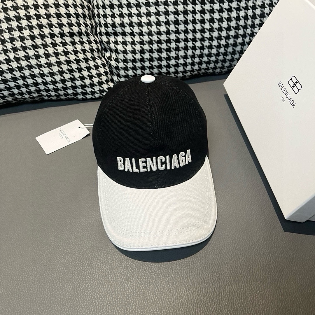 Nuevo envío con caja y bolsa de tela. Gorra de béisbol original de Balenciaga, combinación de blanco y negro,…