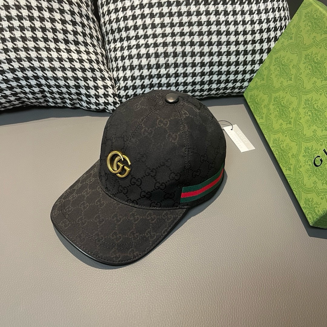 ¡Nueva mercancía llegó! Con bolsa de embalaje de tela, Gucci (Guchi) nuevo gorra de béisbol original, doble G metálico,…