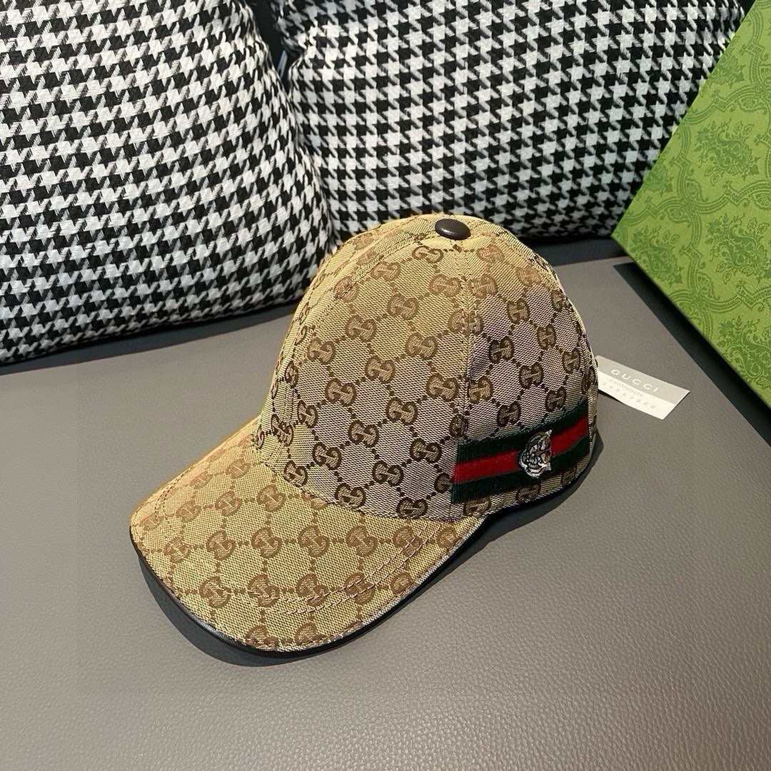 Con caja y bolsa de tela, nueva gorra de béisbol original de Gucci, cinta de cabeza de tigre, molde de apertura 1:1, bo…