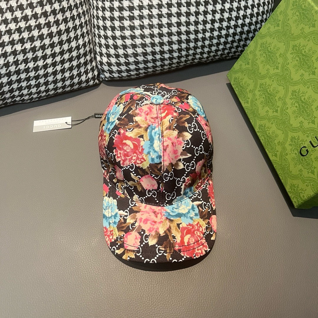Con caja y bolsa de tela, gorra de béisbol Gucci (Guqi) nueva original, rosa, molde 1:1, doble G pequeño con patrón ocu…