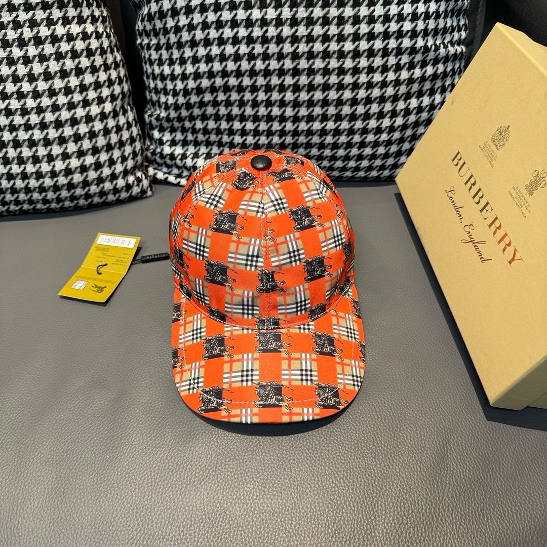 Con bolsa de tela, gorra de béisbol original de Burberry, cuadros de caballo de guerra, réplica 1:1 de boutiq…