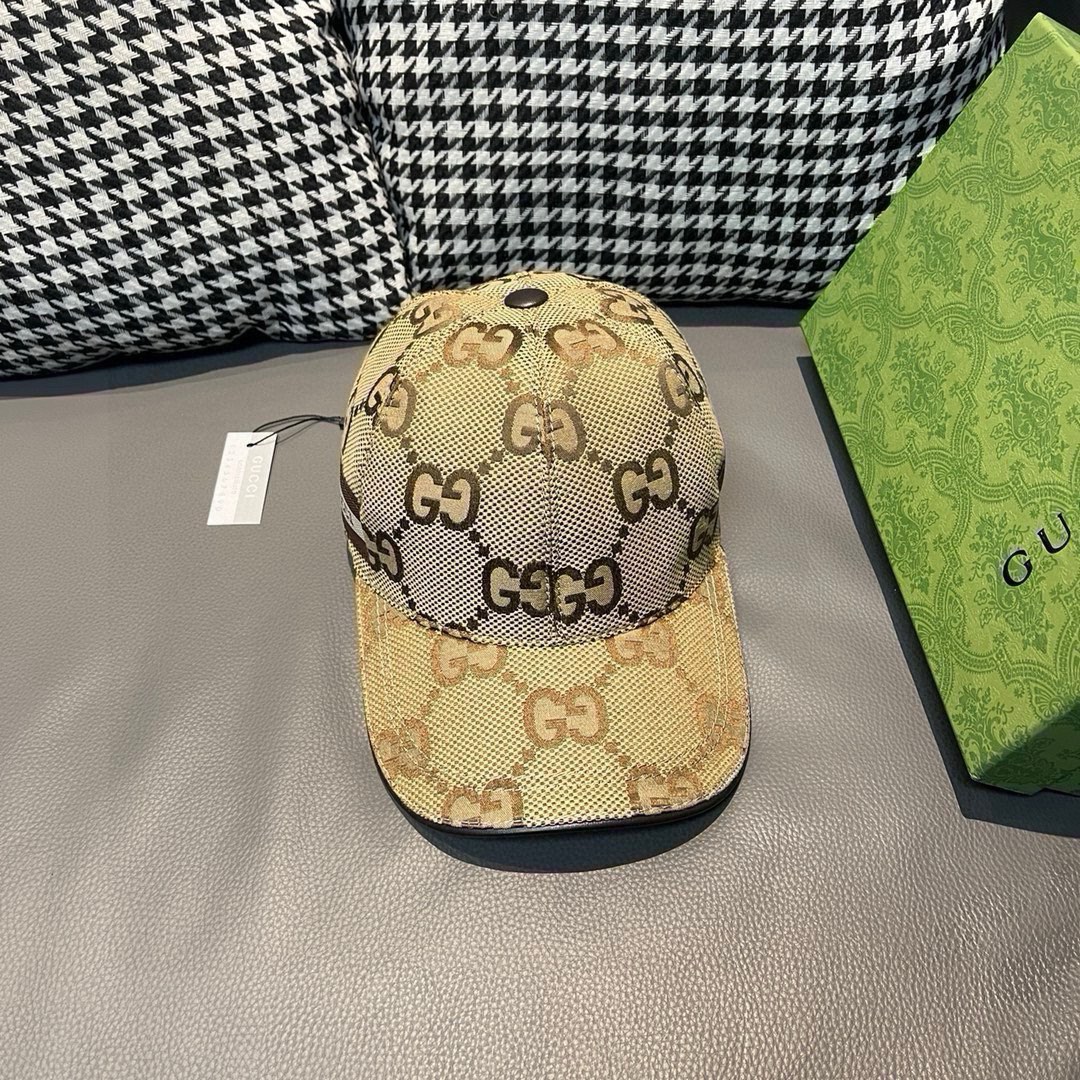 Con bolsa de tela, gorra de béisbol Gucci (Guqi) nueva original, doble G grande, molde 1:1 de tienda oficial, patrón pe…