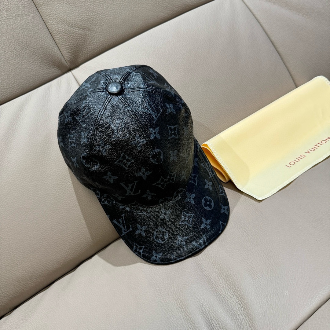 Con bolsa de tela de embalaje, gorra de béisbol clásica original de LV Louis Vuitton, clásico monograma, molde abierto …