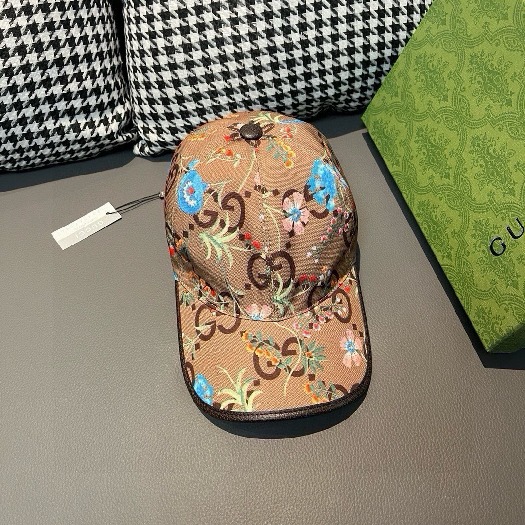 Gucci Hats Baseball Cap Canvas Cowhide