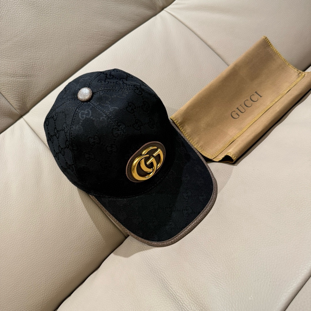 Con bolsa de tela, nueva gorra de béisbol original de Gucci, doble G metálico, último modelo de la tienda, molde 1:1, h…