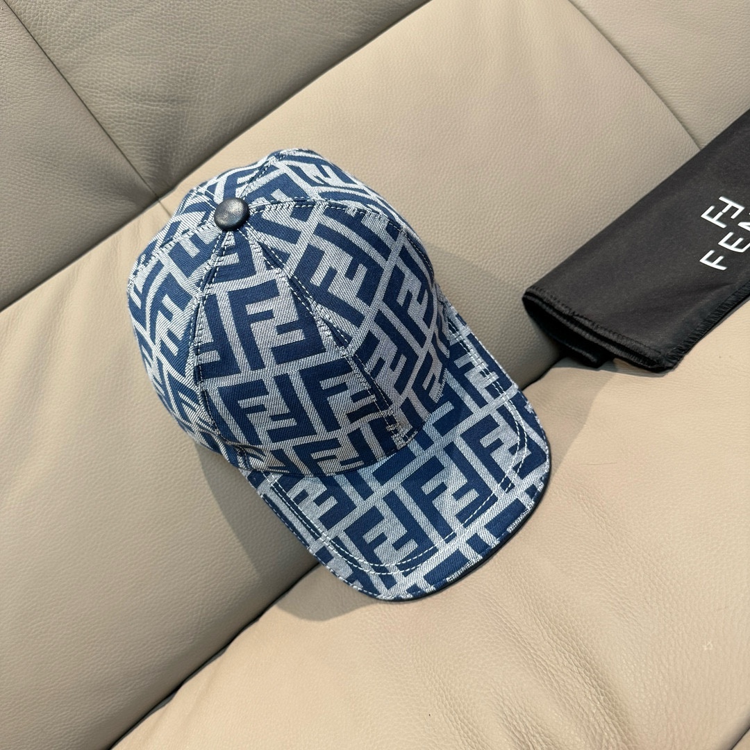 ¡Nuevo envío! Con caja y bolsa, Fendi nueva gorra de béisbol original, jacquard doble F, popular durante todo el año en…