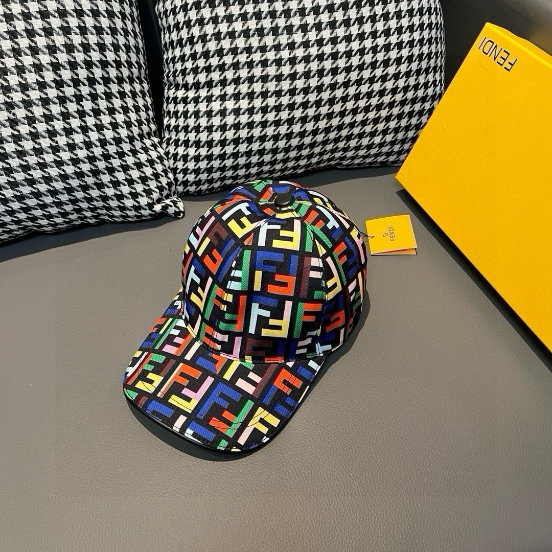 Fendi Sombreros Gorras Lona Cuero de vaca