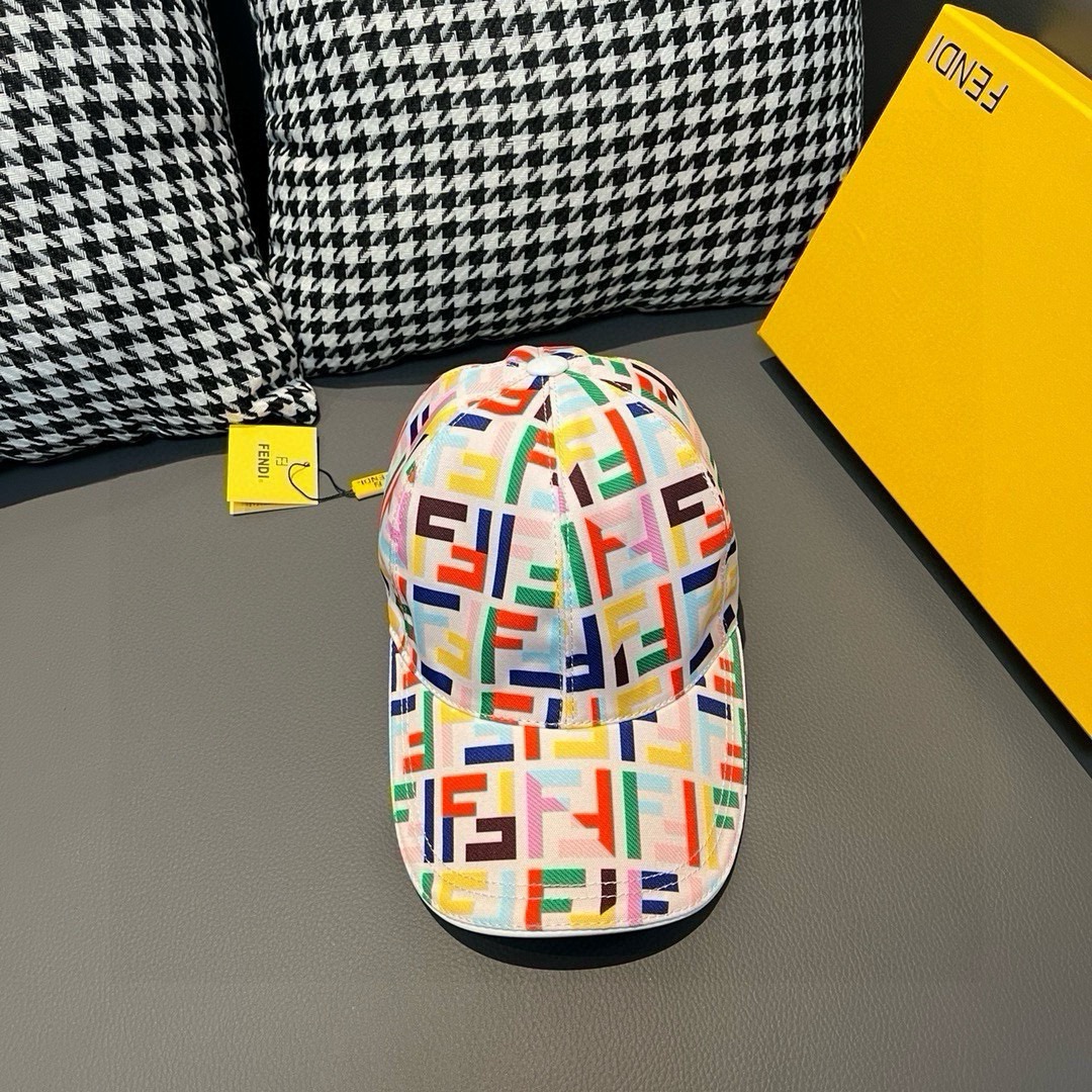 Fendi Sombreros Gorras Lona Cuero de vaca