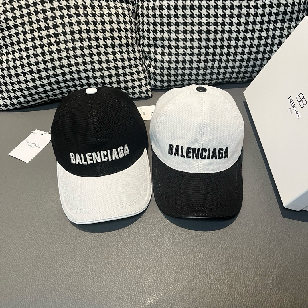 新款出货配盒子布袋Balenciaga巴黎世家新款原单棒球帽黑白拼色1:1开模订制全新立体刺绣精致无暇！