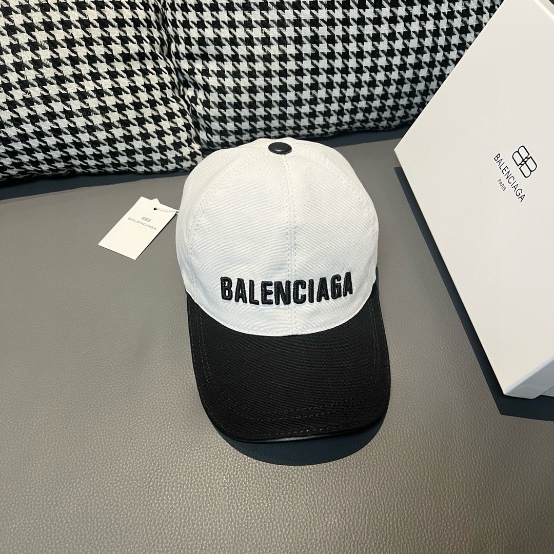 新款出货配盒子布袋Balenciaga巴黎世家新款原单棒球帽黑白拼色1:1开模订制全新立体刺绣精致无暇！