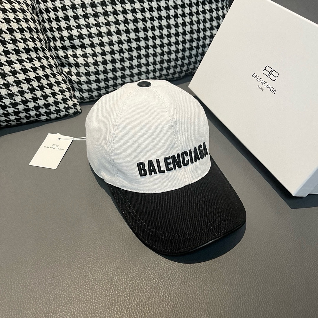 新款出货配盒子布袋Balenciaga巴黎世家新款原单棒球帽黑白拼色1:1开模订制全新立体刺绣精致无暇！