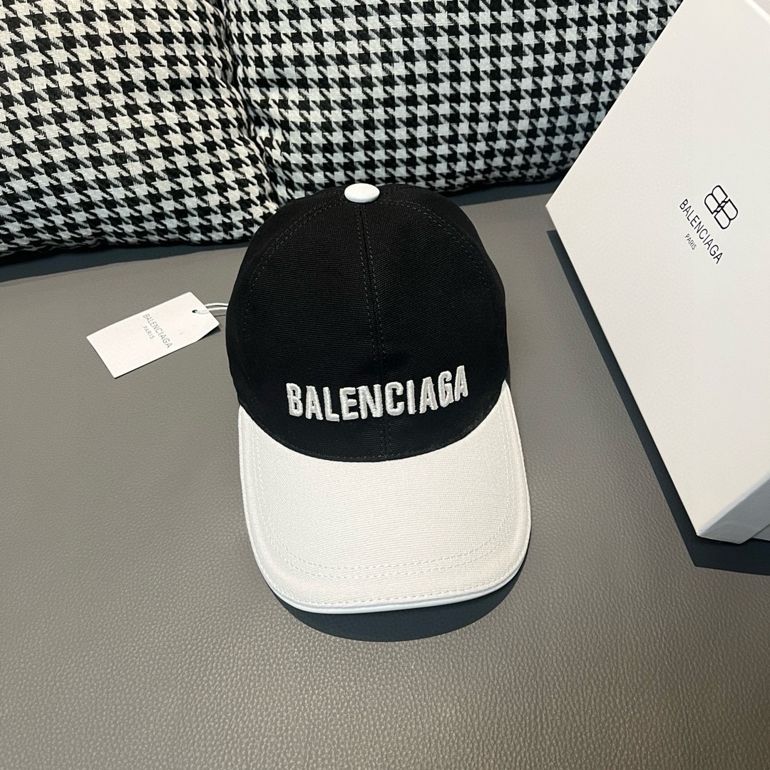 新款出货配盒子布袋Balenciaga巴黎世家新款原单棒球帽黑白拼色1:1开模订制全新立体刺绣精致无暇！