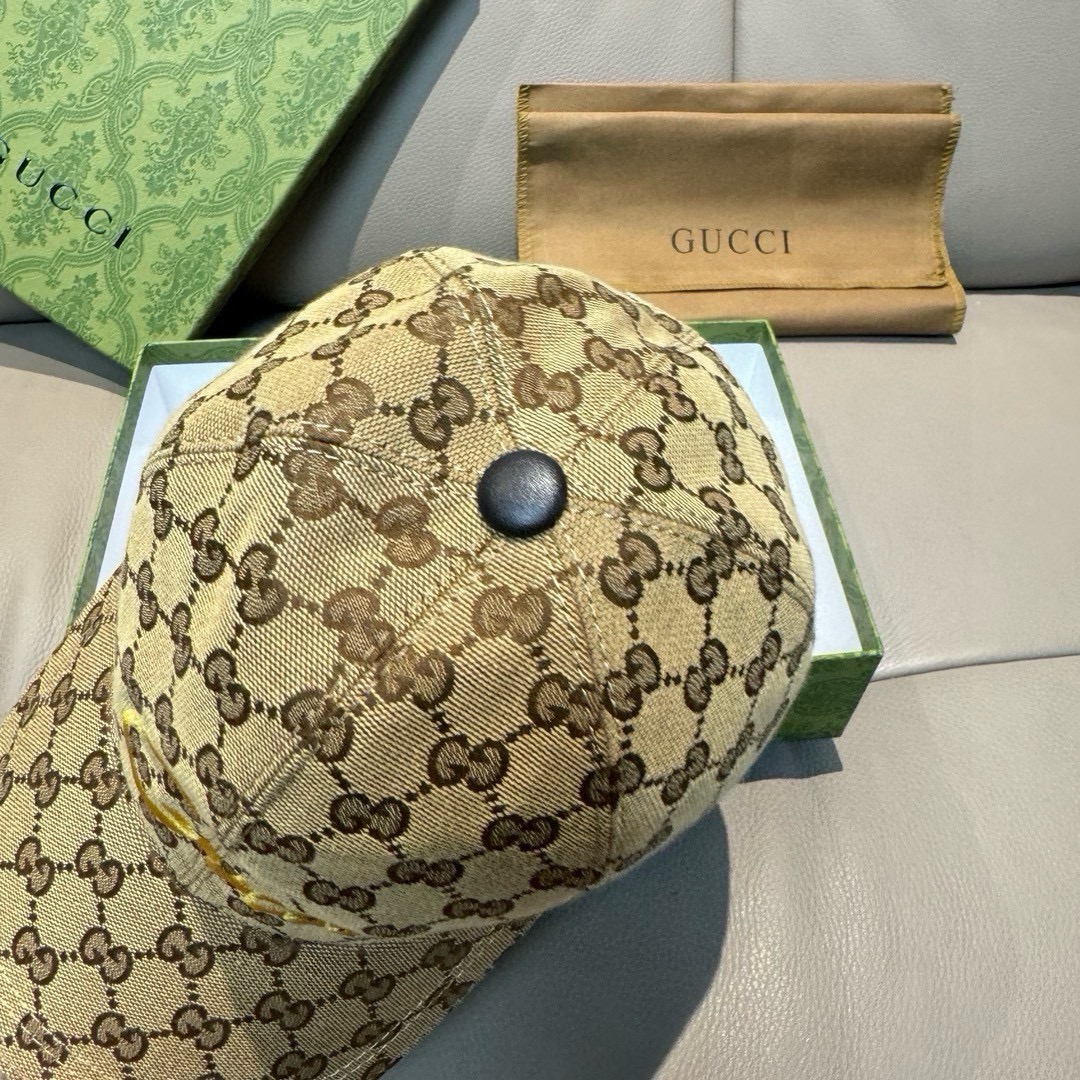 配盒子布袋Gucci古奇新款原单棒球帽艺术字刺绣1:1开模订制重工刺绣细节可媲美专柜原版帆布料+头层牛皮