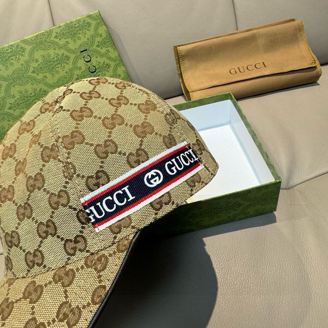 配包装布袋Gucci古奇新款原单棒球帽logo织带专柜1:1开模订制原版帆布面料+头层牛皮轻盈透气！基础