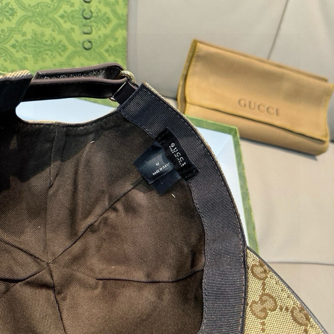配包装布袋Gucci古奇新款原单棒球帽logo织带专柜1:1开模订制原版帆布面料+头层牛皮轻盈透气！基础