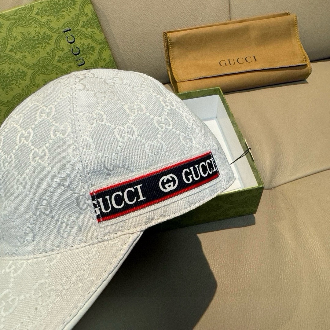 配包装布袋Gucci古奇新款原单棒球帽logo织带专柜1:1开模订制原版帆布面料+头层牛皮轻盈透气！基础