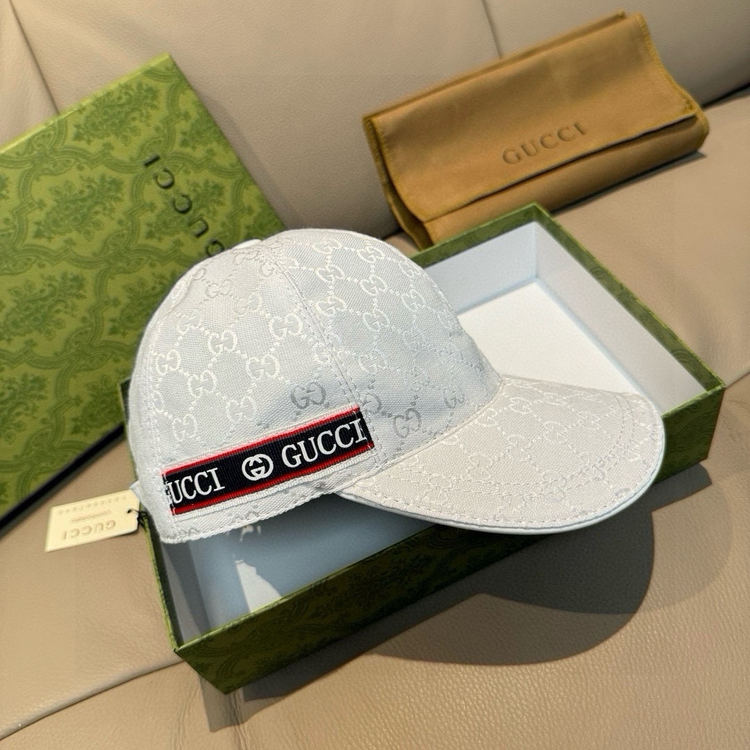 配包装布袋Gucci古奇新款原单棒球帽logo织带专柜1:1开模订制原版帆布面料+头层牛皮轻盈透气！基础