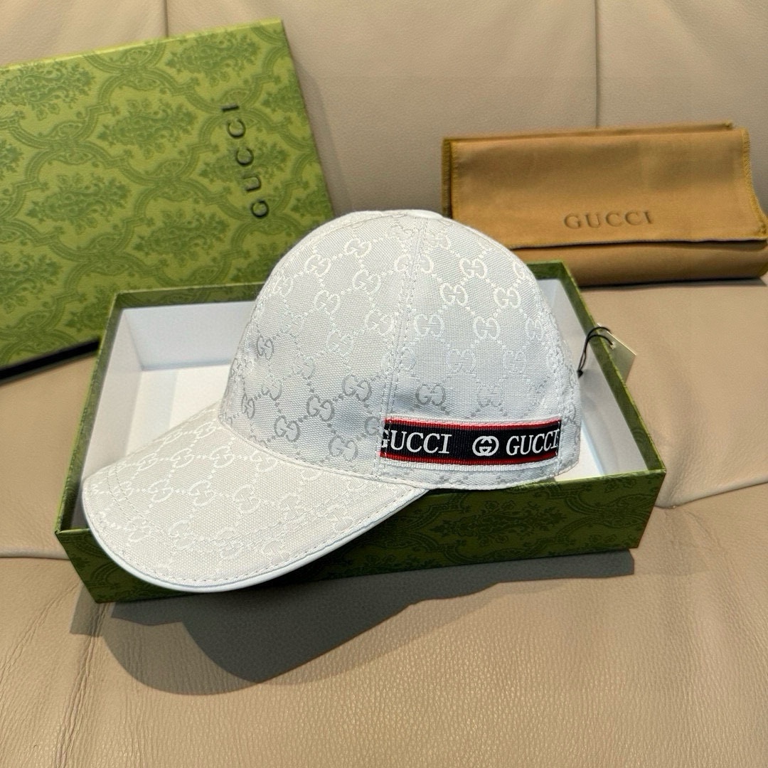 配包装布袋Gucci古奇新款原单棒球帽logo织带专柜1:1开模订制原版帆布面料+头层牛皮轻盈透气！基础
