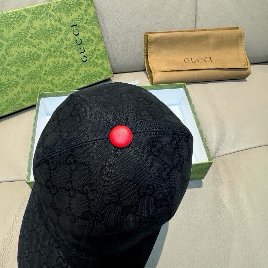 配包装布袋Gucci古奇新款原单棒球帽logo织带专柜1:1开模订制原版帆布面料+头层牛皮轻盈透气！基础