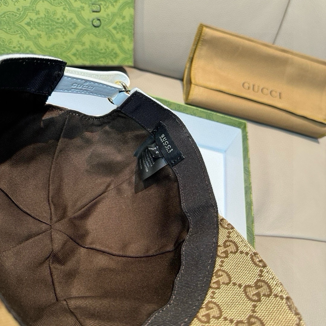 配包装布袋Gucci古奇新款原单棒球帽Gucci大提花专柜1:1开模订制原版帆布面料+头层牛皮轻盈透气！